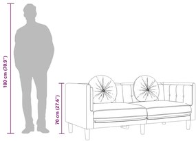 kék bársony 3 személyes kanapé párnákkal