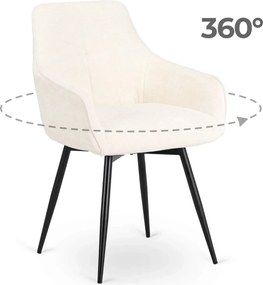 LARISA forgó étkezőszék krém bouclé