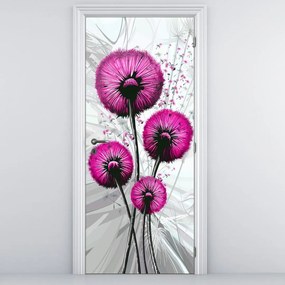 Fotótapéta ajtóra - absztrakt rózsaszín pitypang (95x205cm)