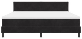 Boxspring Ágy Matracot Tartalmazó Fekete Szuper Király Bársonyos