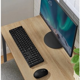 Dolgozószobai szett íróasztal TAYLOR 80x50 cm sonoma tölgy + irodai szék AVOLA VELVET világoskék