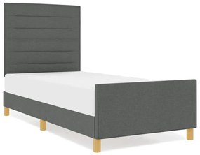 Sötétszürke Szövet Ágykeret 90x200 cm