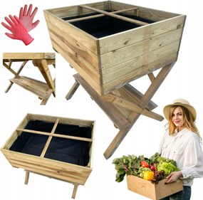 Zöldség-gyógynövény herbárium 80x60x90cm Virágtartó a lábakon Magasított ágyás