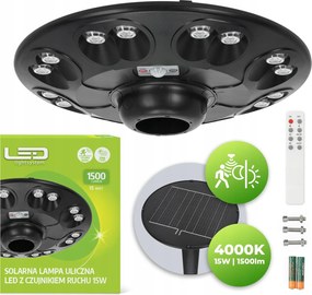 Parkoló lámpatest 15W Led napelemes utcai lámpa IP54