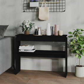 fekete szerelt fa tálalóasztal 102 x 30 x 80 cm