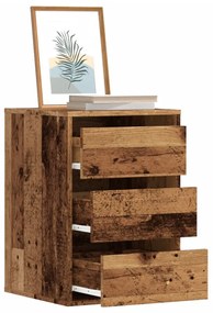 antik fa színű szerelt fa fiókos sarokszekrény 40 x 41 x 58 cm