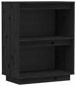 fekete tömör fenyőfa tálalószekrény 60 x 34 x 75 cm
