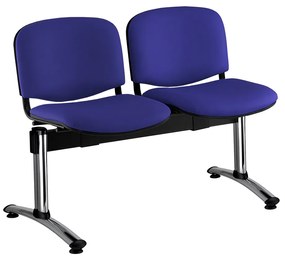 ISO bőr pad, 2 üléses - króm lábak, kék