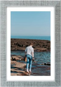 Képkeret 29,7x42 A3 fa, ezüst