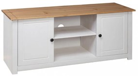 fehér tömör fenyőfa Panama TV szekrény 120 x 40 x 50 cm