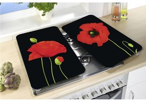 Edzett üveg tűzhely fedőlap szett 2 db-os 52x30 cm Poppy – Maximex