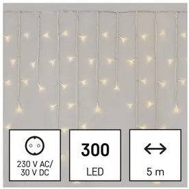 LED karácsonyi jégcsapok, 5 m, kültéri és beltéri, meleg fehér, távirányító, progr, időz.
