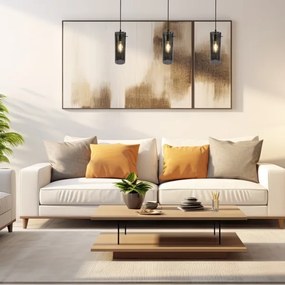 Csillár zsinóron PADOVA 3xE27/15W/230V fekete