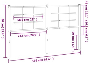 fekete fém fejtámla 150 cm