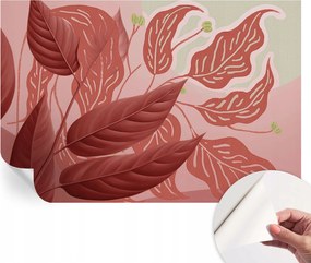 Öntapadós fali fotótapéta Hálószobába Organikus levelek 104x70 cm