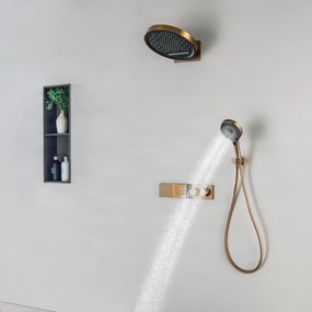 Zuhanyrendszer ELITE EDITION BSC1305 falba süllyesztett kivitelben, termosztáttal és LED-kijelzővel, többféle felülettel