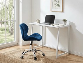 ZARIMO dolgozói szett: asztal 80x40 cm, fehér + AVOLA VELVET szék, kék