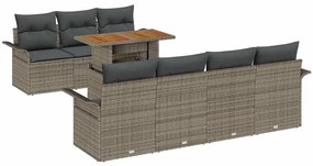 vidaXL Kerti Kanapé Szett párnával 8 pcs Szürke