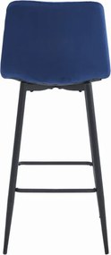Kék bárszék POZZA VELVET fekete lábakkal