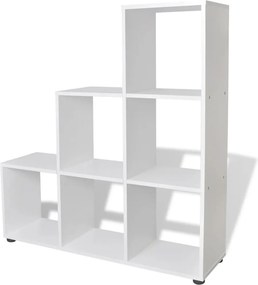vidaXL fehér lépcső könyvespolc/vitrines polc 107 cm