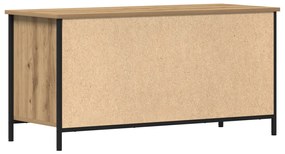 TV Szekrény Kézműves Tölgy 100x40x50 cm Mérnök Fa és Acél
