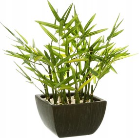Mesterséges bambusz fekete cserépben növény virág