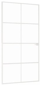 fehér edzett üveg és alumínium vékony beltéri ajtó 102x201,5 cm