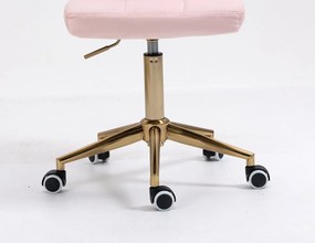 HR7009K Púderrózsaszín modern velúr szék arany lábbal