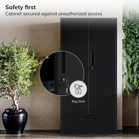 Megan Czarny - szuflada na dokumenty 195cm