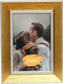 Képkeret 21x29,7 arany Gloria A4
