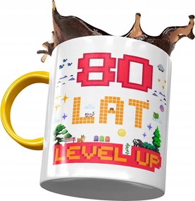 Sárga Bögre Születésnapra 80 80-es 80-as Ajándék Nyomtatott Fotóval