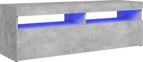 vidaXL betonszürke TV-szekrény LED-lámpákkal 120 x 35 x 40 cm