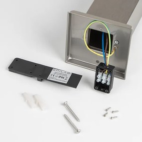 BRILAGI - Kültéri lámpa két Schuko aljzattal SCHUKO NOVA 1xE27/15W/230V 40 cm IP44 króm