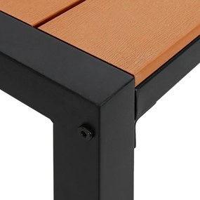Kerti pad 100 cm Acél és WPC Barna és Fekete