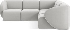 Világosszürke bársony sarokkanapé Lani – Makamii