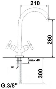 Sapho - AXIA mosogató csaptelep, fényes króm