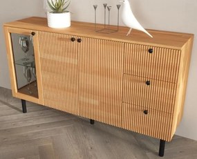 Norvik Bükk/Natúr polcos-fiókos komód, 160 cm