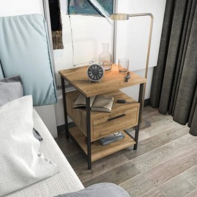 Éjjeliszekrény Alba - Black, Oak