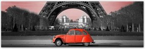 Poszterek 200x66 Piros autó Párizs