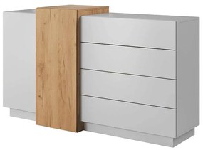 TRIO Komód 2D4S - tölgy craft arany - fehér