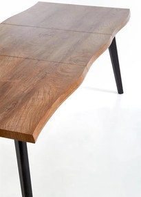 BRYNE összecsukható étkezőasztal tölgy dekorral 120(180)x80