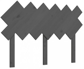 szürke tömör fenyőfa ágyfejtámla 122,5x3x80,5 cm