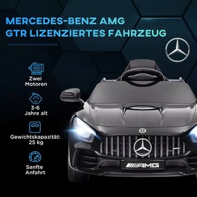 AIYAPLAY Elektromos gyerekautó, Mercedes, 3-5 km/h, távirányító, fények és zene, fekete
