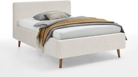 Fehér kárpitozott ágyneműtartós franciaágy ágyráccsal 140x200 cm Mattis – Meise Möbel