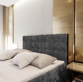 AKCIÓ Kárpitozott boxspring ágy GLORIEN VELVET 160x200 cm rózsaszín II. osztály