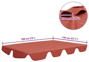 terrakotta csere ponyva kerti hintaágyhoz 188/168 x 145/110 cm