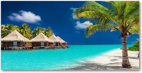 Fotó üvegkép Maldív-szigetek bungaló 140x70