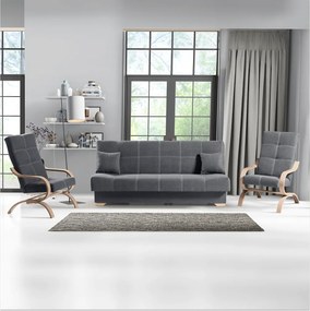 Kinyitható heverő, szürke, GINY