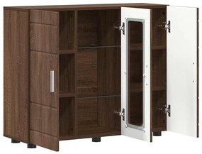 Széf polcokkal tárolóval barna tölgy 55.5 x 29 x 100 cm Faanyag