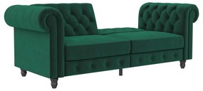 Sötétzöld bársony kinyitható kanapé 236 cm Felix – Støraa